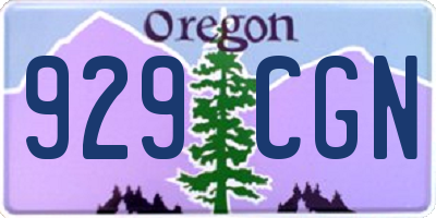 OR license plate 929CGN