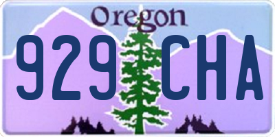 OR license plate 929CHA