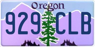 OR license plate 929CLB