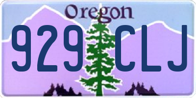 OR license plate 929CLJ