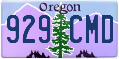 OR license plate 929CMD