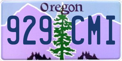 OR license plate 929CMI