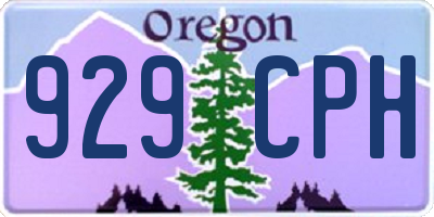 OR license plate 929CPH