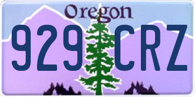 OR license plate 929CRZ