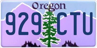 OR license plate 929CTU