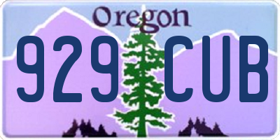 OR license plate 929CUB