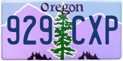 OR license plate 929CXP