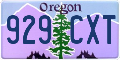 OR license plate 929CXT