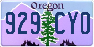OR license plate 929CYO