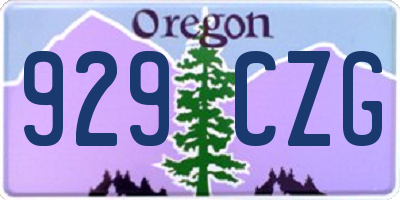 OR license plate 929CZG