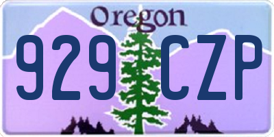 OR license plate 929CZP