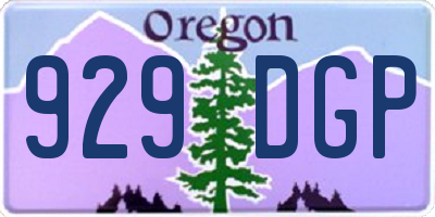 OR license plate 929DGP
