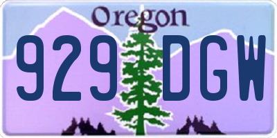 OR license plate 929DGW
