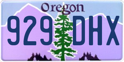 OR license plate 929DHX