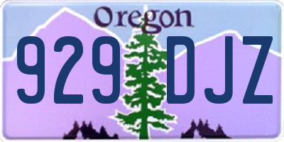 OR license plate 929DJZ