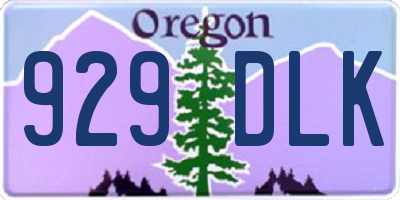 OR license plate 929DLK