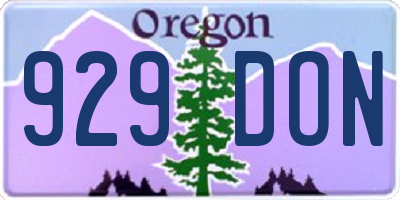 OR license plate 929DON