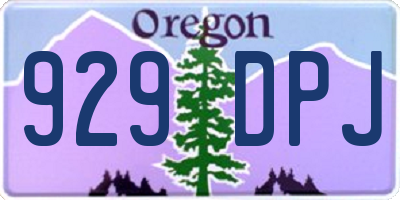 OR license plate 929DPJ