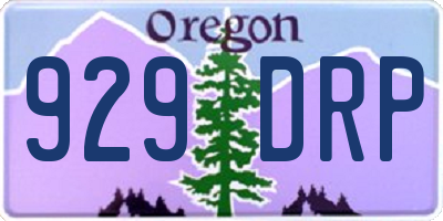 OR license plate 929DRP