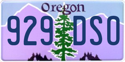 OR license plate 929DSO