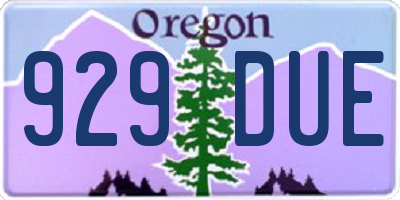 OR license plate 929DUE