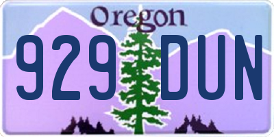 OR license plate 929DUN