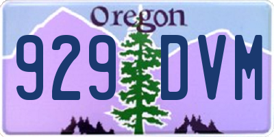 OR license plate 929DVM