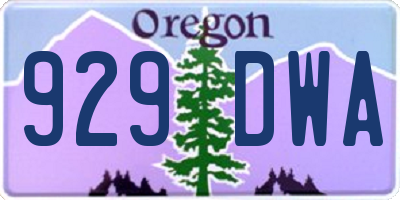 OR license plate 929DWA