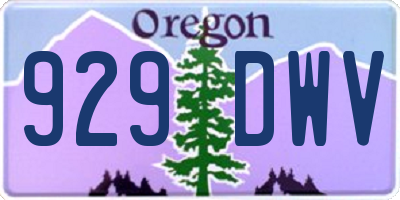 OR license plate 929DWV