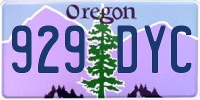 OR license plate 929DYC