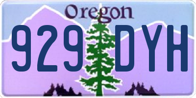OR license plate 929DYH