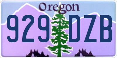 OR license plate 929DZB