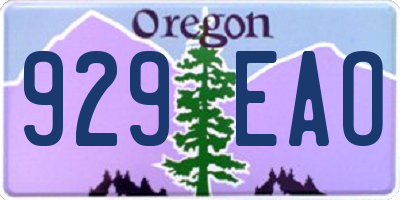 OR license plate 929EAO