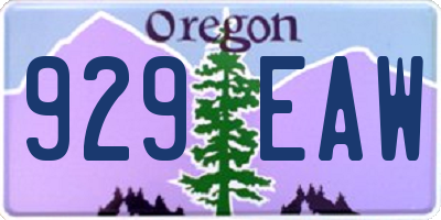 OR license plate 929EAW