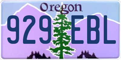 OR license plate 929EBL