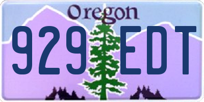 OR license plate 929EDT