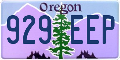 OR license plate 929EEP