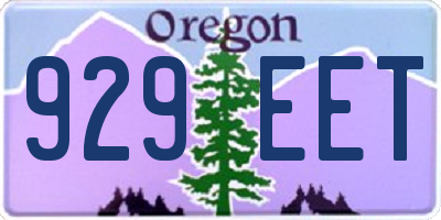 OR license plate 929EET