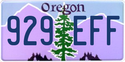 OR license plate 929EFF