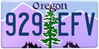 OR license plate 929EFV