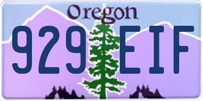 OR license plate 929EIF