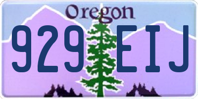 OR license plate 929EIJ