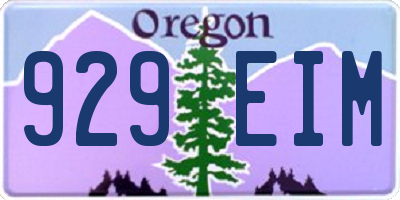 OR license plate 929EIM