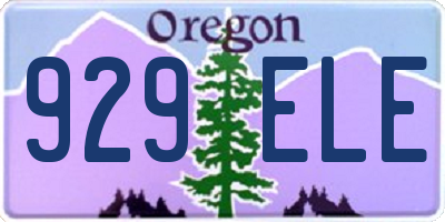 OR license plate 929ELE