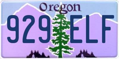 OR license plate 929ELF