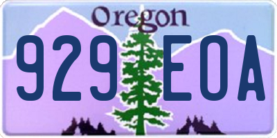 OR license plate 929EOA