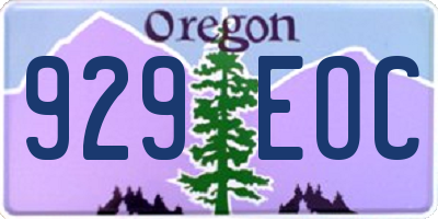 OR license plate 929EOC