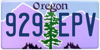 OR license plate 929EPV