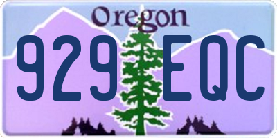 OR license plate 929EQC