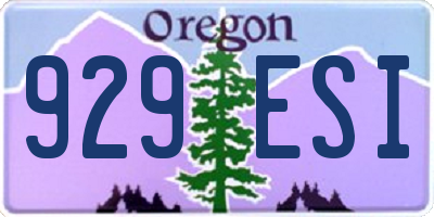 OR license plate 929ESI